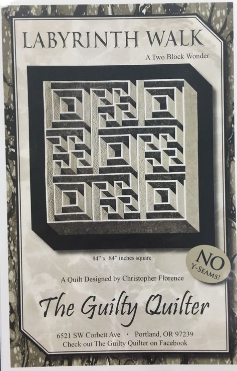 Labyrinth Walk Quilt, Graphic Quilts, Illusion Quilts, Labyrinth Walk, Optical Illusion Quilts, Puzzle Quilt, Maze Puzzles, 3d Quilts, Quilt Sewing Patterns