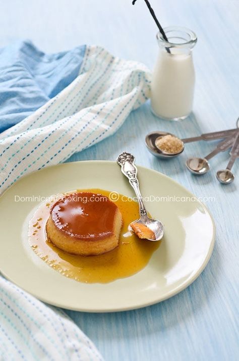 Dominican Flan Recipe, Dominican Cooking, Dominicano Recipes, Dominican Recipes, Dominican Food, Caramel Cream, Flan Recipe, Caramel Creams, Creme Caramel