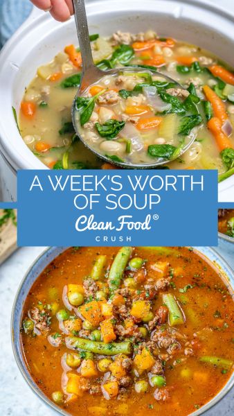 Cleanfoodcrush Soup, Skinnytaste Soup, Cfc Recipes, Cleanfoodcrush Recipes, Healthy Soup Recipes Clean Eating, Diet Soups, Nutritional Recipes, Bariatric Meals, Gf Meals