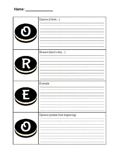 Oreo Opinion Writing Graphic Organizer (lined and unlined) | TPT Oreo Writing Graphic Organizer, Oreo Opinion Writing, Oreo Writing, Brain Explosion, Opinion Writing Graphic Organizer, Er Ir Ur, Writing Graphic Organizers, Opinion Writing, Graphic Organizer