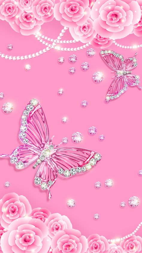 Pink Background With Butterflies, Cute Pink Background Girly, Sparkly Iphone Wallpaper, Vs Pink Wallpaper, Red Roses Wallpaper, Cute Pink Background, Backgrounds Girly, Jelly Wallpaper, Love Pink Wallpaper