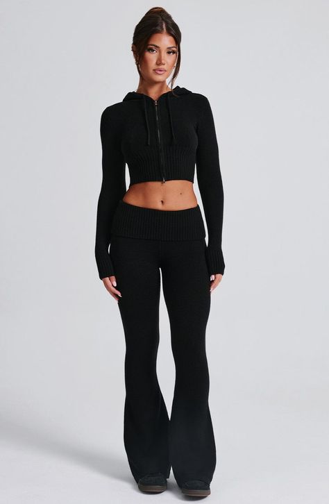 The Portia Knit Pants are a must-have for any wardrobe. These versatile pants feature a flattering fit and flare silhouette, with a wide rib waistband for added style. Complete the look with the matching Portia knit hoodie.     Colour: Black.  Regular length.  Unlined.  Fit and flare silhouette.  Wide 2x2 rib waistband.  Fold over waistband detail.  Internal elastic in waistband.  Model is an XS and is wearing an XS.   Size: XS, S, M, L, XL, XXL Homecoming Dresses Corset, White Dress Spring, Long Sleeve Homecoming Dresses, Split Long Dress, Versatile Pants, Homecoming Dresses Long, Maxi Dress Sale, Sparkle Dress, Maxi Dress Navy