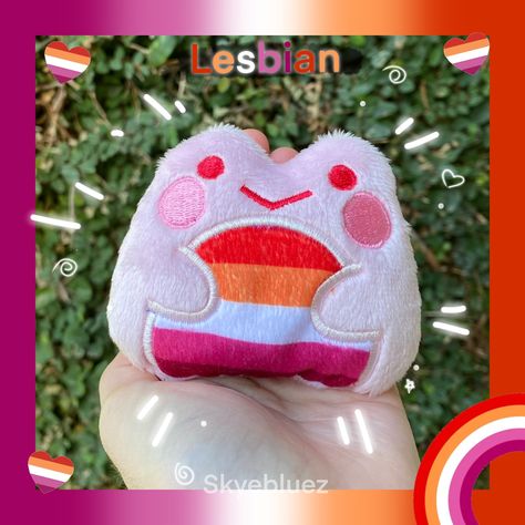 Trans Nonbinary, Frog Plush, Handmade Plushies, Lesbian Flag, Gifted Hands, Pride Gifts, Cute Plush, Minky Fabric, Handmade Business