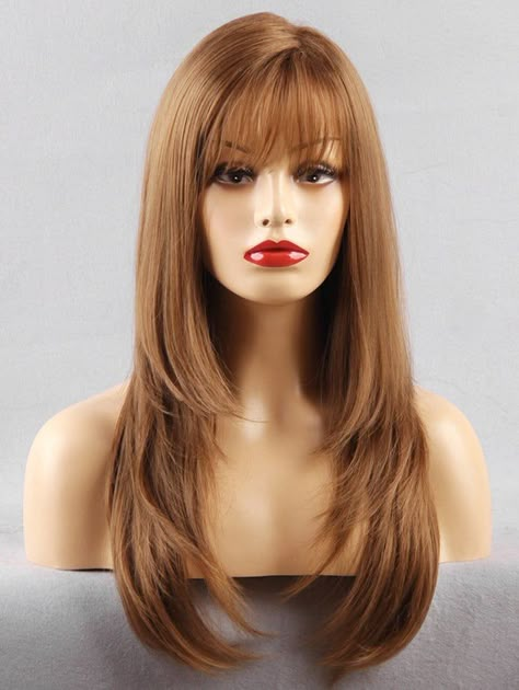 Hair With Layers Straight, Long Hair With Layers Straight, New Haircut For Long Hair, Dunner Wordend Haar, Haircuts For Long Hair With Layers, Cheap Hair Products, Beautiful Wigs, Haircuts Straight Hair, Long Hair With Bangs