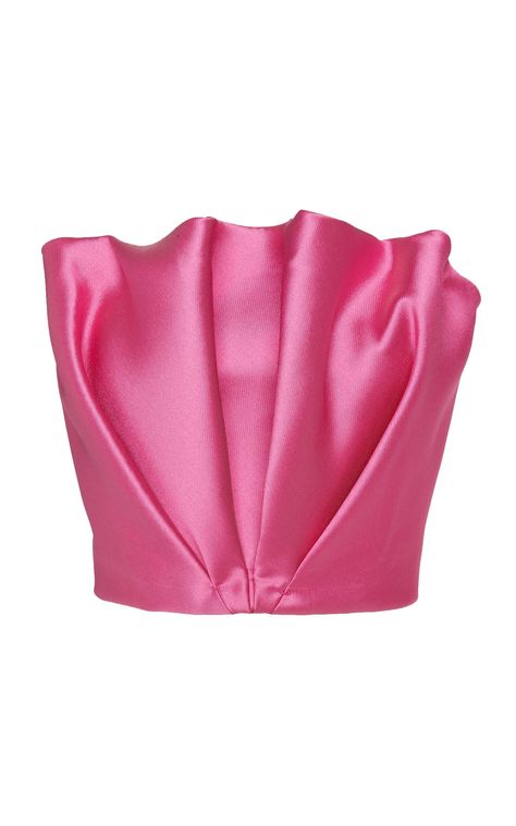 Pink Satin Top, Silk Crop Top, Top Bustier, Brandon Maxwell, Satin Top, Fashion Design Clothes, Fancy Outfits, Stage Outfits, Pink Satin