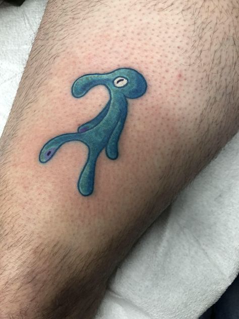 Bold And Brash Squidward Tattoo, Spongebob Sleeve Tattoos, Traditional Spongebob Tattoo, Mr Poopybutthole Tattoo, Chowder Tattoo, Doodlebob Tattoo, Doodle Bob Tattoo, Squidward Tattoo, Spongebob Tattoo Ideas