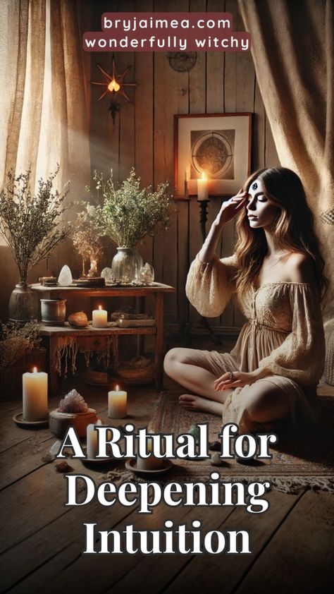 https://bryjaimea.com/articles/witchcraft/spells-and-rituals/a-ritual-for-deepening-your-intuition/ How To Paint Crystals, Intuition Spell, Witch Studying, Witchcraft Resources, Studying Ideas, Physical Connection, Psychic Empath, Grounding Meditation, Witch Rituals