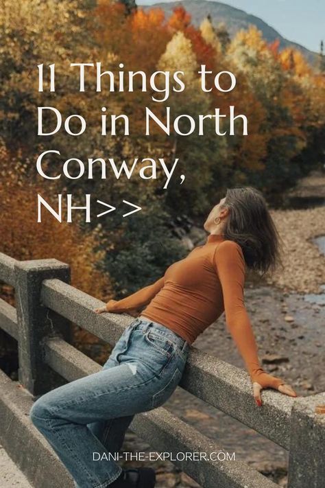 If you’re looking for another New England gem, the quaint town of North Conway should be at the top of your list. With spectacular fall foliage, a charming downtown, and the White Mountains as your playground, you’ll have plenty of things to do in North Conway, NH. Dani The Explorer is sharing her list of the top 11 activities to try when visiting North Conway! North Conway New Hampshire, Conway New Hampshire, North Conway Nh, Summer Travel Destinations, North Conway, Echo Lake, Fall Road Trip, Scenic Railroads, Cross Country Road Trip