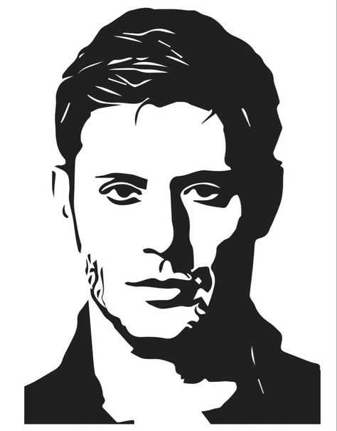 Dean Winchester Supernatural .SVG file perfect for Cricuit and Silhouette Dean Winchester Drawing Easy, Supernatural Silhouette, Dean Winchester Drawing, Supernatural Blanket, Supernatural Svg, Supernatural Show, Winchester Brother, Dean Winchester Supernatural, Supernatural Drawings