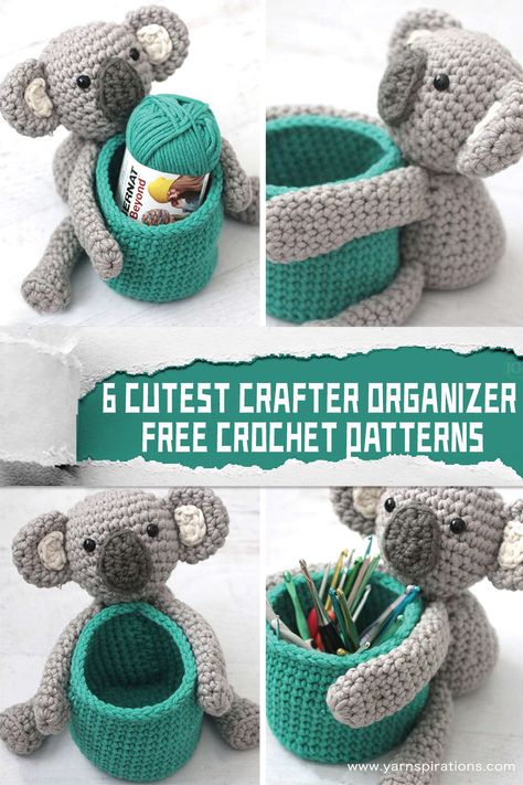 Free Crochet Organizer Patterns, Crochet Waste Basket, Crochet Hook Organizer Pattern Free, Crochet Organizers Free Pattern, Crochet Desk Accessories Free Patterns, Crochet Organizer Pattern Free, Crochet Organizer Storage Ideas, Crochet Needle Holder, Crochet Organization