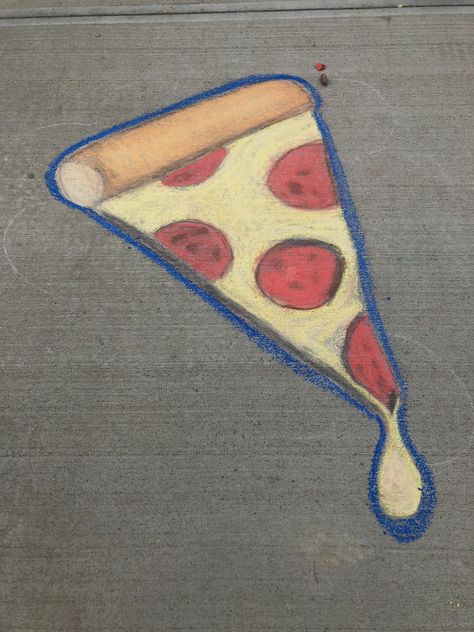 Pizza collaboration with the kids sidewalk chalk Chalk Drawing Ideas, Easy Chalk Drawings, Street Chalk Art, Chalk Photos, Fun Chalk Art, Chalk Design, Chalk Wall, Sidewalk Chalk Art, Sidewalk Art