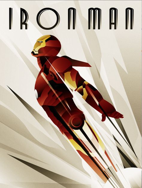 Iron Man Poster - Iron Man poster done in a Futurist style. Iron Man Poster, Poster Art Deco, Tin Wall, Thor Loki, Iron Man Art, Door Plaque, Iron Man Tony Stark, Septième Art, Art Deco Poster