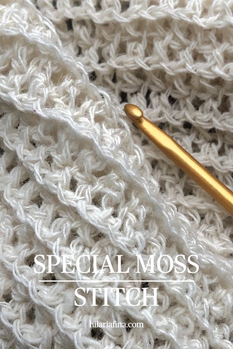 moss stitch the best texture Loose Crochet Stitches, Loose Crochet Stitch, Crochet Loop Stitch, Moss Stitch Crochet, Crochet Moss Stitch, Crochet Loop, Spring Twists, Crochet Symbols, Crochet Tips