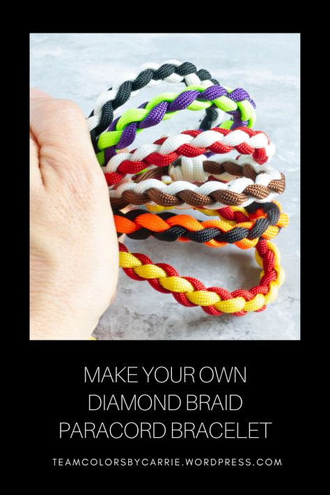 Diy Football Bracelets, Football Game Attire, Football Mom Outfit, Braided Paracord, Pioneer Trek, Team Bracelets, Football Bracelet, Football Diy, Overhand Knot