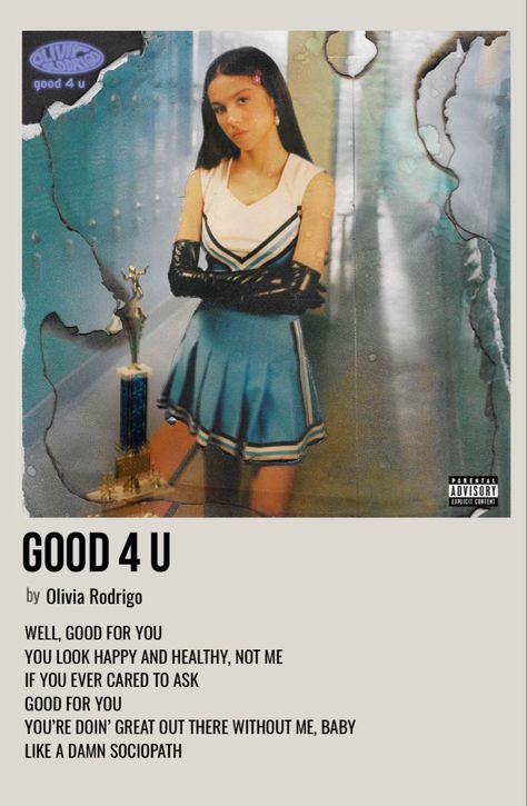 minimal polaroid song poster for good 4 u by olivia rodrigo Music Polaroid Posters, Show Polaroid Poster, Music Polaroid, Olivia Song, Good 4 U, Bekväma Outfits, Minimalist Music, Polaroid Posters, Iconic Poster