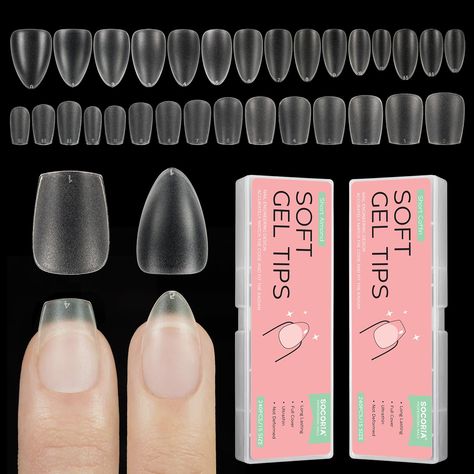 PRICES MAY VARY. 🎀【Professional Soft Gel Nail Tips】 Crafted from high-quality soft gel material is flexible and not easy to break, are very similar to real nails and will give you the most comfortable and natural wearing experience, so you don't need to worry about typing, doing housework, or holding things in daily life. 💝【Salon-quality Nail】Soft gel nails feature an inner matte texture and a thicker front edge and thinner back edge, The unique design offers improved friction and no bubbles w Amazon Gel Nail Kit, Real Nails, Fake Nail Tips, Soft Gel Nails, Wishlist 2024, Short Coffin, Gel Nail Tips, Short Almond, Manicure Diy