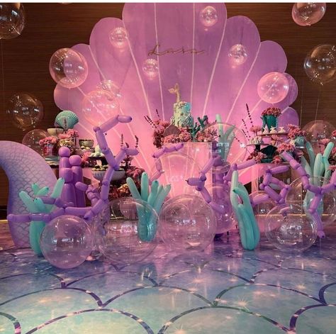 Dolphin Birthday Parties, Ocean Birthday Party, Mermaid Birthday Party Decorations, Mermaid Theme Birthday Party, Bridal Shower Balloons, Ocean Birthday, Mermaid Theme Party, Birthday Party Theme Decorations, Mermaid Theme Birthday