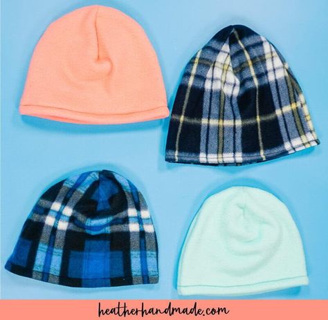 Fleece Hats Patterns Free, Hats Patterns Free, Free Easy Sewing Patterns, Winter Hat Pattern, Accessories To Sew, Fleece Hat Pattern, Make A Scarf, Fleece Hats, Hat Patterns Free