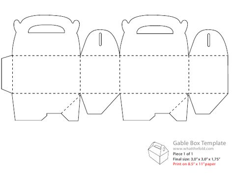 Gable Box Template Download Printable PDF | Templateroller Box File Label Template, Favor Box Template Free, How To Make Gable Boxes, Gable Box Template Svg Free, Party Box Template, Baby Shark Gable Boxes, Party Favor Boxes Template, Treat Box Template Free Printable, Party Favor Box Templates