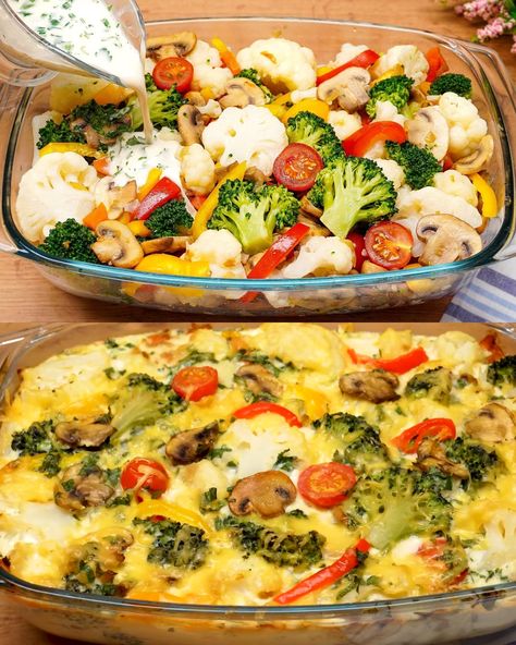 Baked Vegetable and Cheese Casserole - Greenku Recipes Baked Vegetable And Egg Casserole, Loaded Veggie And Chicken Casserole, Scalloped Vegetable Bake, Healthy Broccoli Cauliflower Casserole, Keto Vegetable Casserole, Cheesy Vegetable Bake, Vegetable Casserole Recipes Healthy, Mix Vegetables Recipes, Hearty Vegetarian Meals