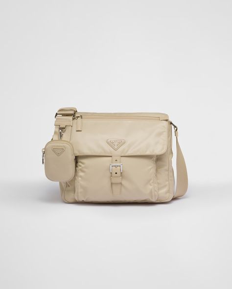 Desert Beige Re-Nylon shoulder bag | PRADA Shoulder Bag Prada, Bag Prada, Triangle Logo, Dry Cleaners, In The Ocean, The Ocean, Leather Shoulder Bag, Metallica, Prada