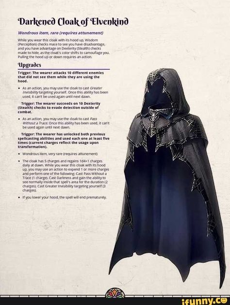 Lightning Magic Items 5e, Magic Items For Rogues, Wizard Armor Dnd, Dnd Magic Items Homebrew Rogue, Dnd Cloak Item, Dnd Magic Cloak, Druid Magic Items, D D Homebrew Items, Dnd Armor Homebrew