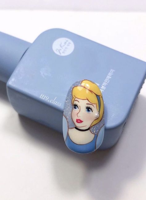 Disney Princess Nail, Disney Princess Nail Art, Panda Nail Art, Cinderella Nails, Disney Princess Nails, Cartoon Nail Designs, Nail Art Printer, Mickey Nails, Disney Princess Cartoons