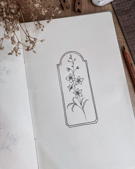 Sera Seah | Larkspur flower in a frame. If you’re born in the month of July, this is your birth flower. I hope you like this one cause I love how it… | Instagram Larkspur Flower Drawing Simple, Larkspur Drawing, Larkspur Tattoo, Re Born, July Birth Flower, Larkspur Flower, Birth Flower Tattoos, Month Of July, Clipart Design