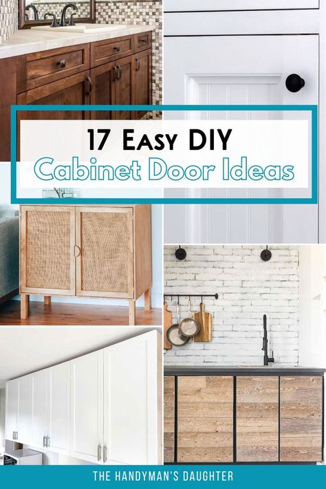 Want to make your own cabinet doors, but don't know where to start? Check out these easy DIY cabinet door ideas in a huge range of styles! Diy Cabinet Doors Makeover, Diy Cabinet Doors Easy, Kitchen Cabinet Doors Makeover, Flat Kitchen Cabinet Doors, Update Cabinet Doors, How To Make Cabinet Doors, Kitchen Cabinet Door Ideas, Diy Kitchen Cabinet Doors, Flat Cabinet Doors