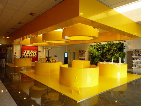 LEGO Headquarters, Billund Denmark by LeeLeFever, via Flickr Lego Interior Design, Lego Area, Lego Office, Shared Office Space, Lego Activities, Lego Store, Office Space Design, Office Designs, Lego Room