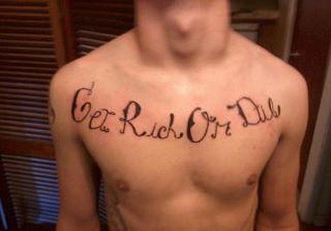 That bad tattoo artist must be dead 'cuz he sure ain't gettin' rich with ink like that! Tattoos Gone Wrong, I Dont Trust Anyone, Dead Tattoo, Worst Tattoos, Watch Your Back, Tattoo Fails, Bad Tattoos, Funny Tattoos, Get Rich