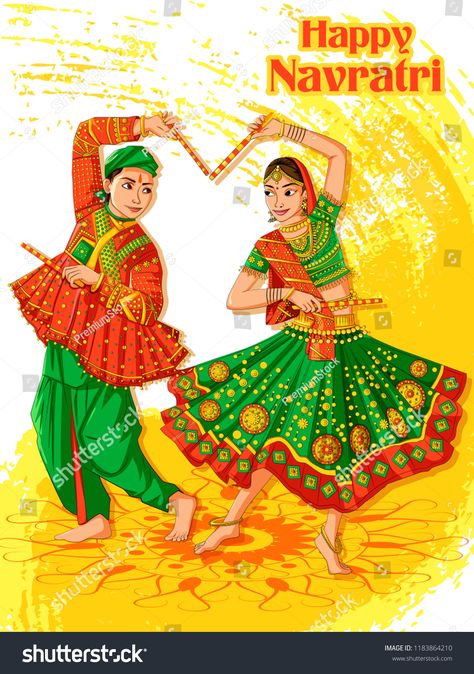 Vector design of Indian couple playing Garba in Dandiya Night Navratri Dussehra festival of Indiacouple#playing#Garba#Vector Sketching Patterns, Dandiya Night, Onam Festival, Navratri Garba, School Board Decoration, Rajasthani Art, Buddha Art Drawing, Diwali Decoration Items, Navratri Dress