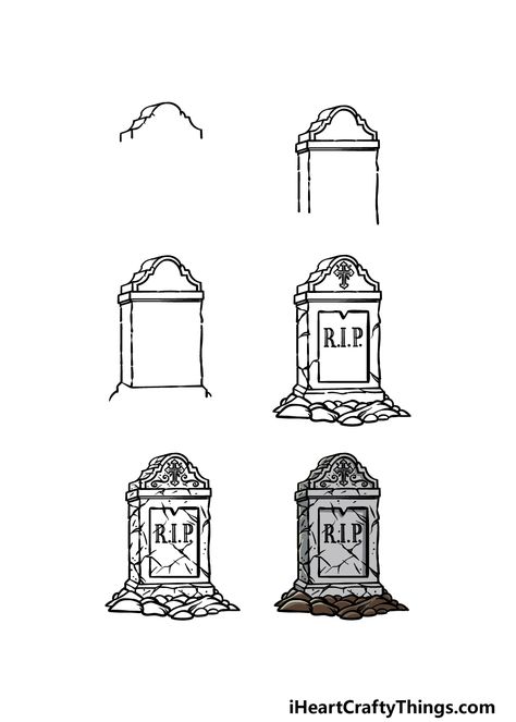 How To Draw Gravestone, Tombstone Tattoo Simple, Tombstone Tattoo Stencil, Tomb Stone Tattoo Design, Headstone Tattoo Design, Crypt Drawing, Tombstone Outline, Tombstone Tattoo Design, Grave Yard Tattoos Designs