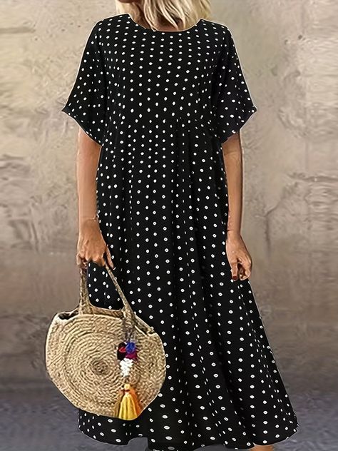 Faster shipping. Better service Plus Size Retro Dresses, Vestidos Retro, Short Maxi Dress, Short Sleeve Midi Dress, Short Sleeve Maxi Dresses, Elegant Casual, Floral Print Maxi Dress, Midi Short Sleeve Dress, Sleeve Midi Dress