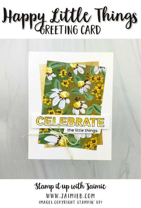 Stampin' Up! Happy Little Things Card Fresh As A Daisy, Bakers Twine, Designer Series Paper, Sketch Challenge, Card Tutorials, Embossing Folders, Ink Pad, Embossing Folder, Paper Cards