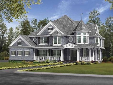 Victorian House Plan with 4460 Square Feet and 5 Bedrooms from Dream Home Source | House Plan Code DHSW64051 Corner Gazebo, Victorian House Plan, Farmhouse Victorian, Plans For The Future, Victorian House Plans, Small Bedroom Remodel, Victorian Style House, Luxury Plan, Craftsman Exterior