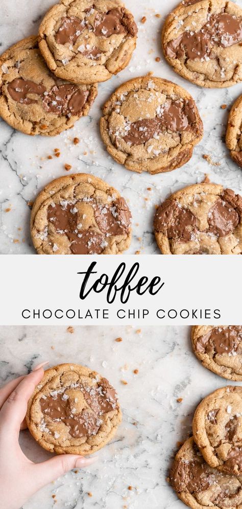 Brown Butter Toffee Chocolate Chip, Toffee Chocolate Chip Cookies, Toffee Chocolate, Milk Chocolate Chip Cookies, Toffee Cookies, Butter Toffee, Chocolate Toffee, Ginger Cookies, Brown Butter