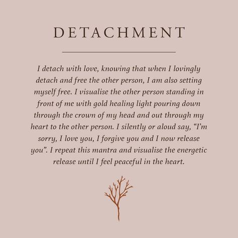 Detach Affirmations, Detachment Affirmations, Affirmation Book, Today's Affirmation, Dangerous Quotes, Yoga Meditation Quotes, Spiritual Elevation, Energy Healing Spirituality, Quotes About Everything