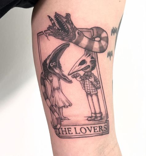 Tarot cards for two lovers 🖤 Thank you for being great clients and lovely friends 🥹 xo iz The Lovers Tarot Card Tattoo, Tarot Tattoos, Tarot The Lovers, Lovers Tarot Card, Tarot Card Tattoo, Tarot Tattoo, The Lovers Tarot Card, The Lovers Tarot, Tattoos For Lovers