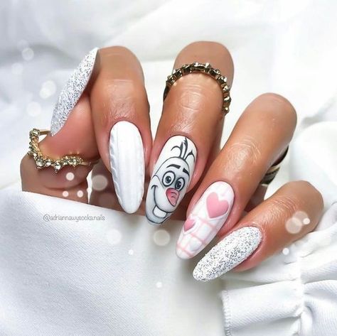 Frozen Nails, Disney Acrylic Nails, Nail Designs Valentines, Her Nails, Christmas Nails Acrylic, Disney Nails, Festival Nails, Popular Nails, Cute Nail Art