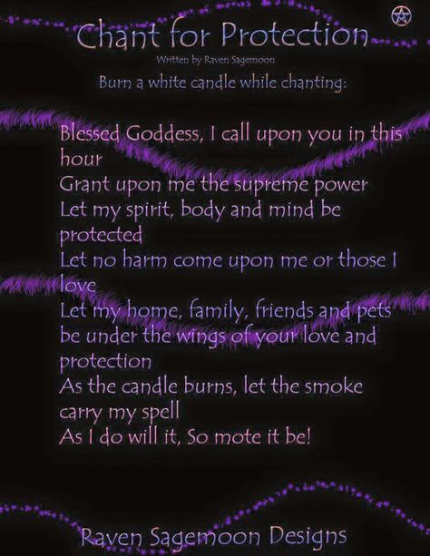 Chant for Protection Purple Candle Magic Spell, Return To Sender Spell Chant, Magic Chants, Witch Affirmations, Protection Chant, Wiccan Chants, Charm Spell, Smudging Prayer, Protection Magic