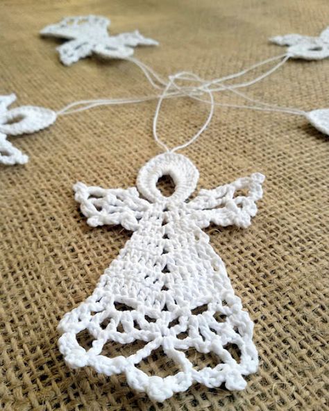 Christmas Lace Angel Crochet Pattern Roundup! - AmVaBe Crochet Crochet Gifts For Teachers, Crochet Patterns Lace, Crochet Teacher Gifts, Crochet Angel Pattern, Angel Pattern, Crochet Bookmark Pattern, Crochet Angels, Crochet Snowflake Pattern, Crochet Angel