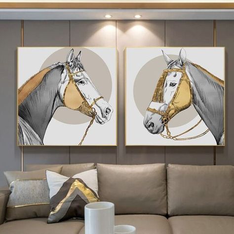 Horse Canvas Painting, Abstract Horse Painting, Gold Art Painting, Abstract Horse, Wall Art Ideas, Art Painting Gallery, Textured Canvas Art, Art Painting Acrylic, Horse Painting