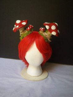 Mushroom Headpiece, Mushroom Clothing, Cottagecore Crafts, Mushroom Outfit, Fairy Headband, Flower Outfit, Crown Fairy, Mushroom Core, Mushroom Costume