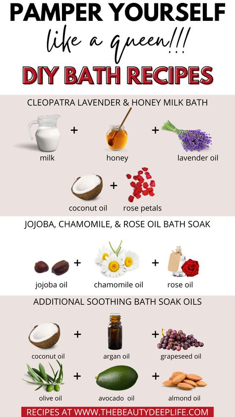 Diy Relaxing Bath Soak, Diy Spiritual Bath Recipes, Diy Bath Milk, Benefits Of Milk Bath, Diy Milk Bath Recipes, Diy Bath Soak Recipes Easy, Menstrual Bath Soak, Foot Bath Recipes, Period Bath Soak