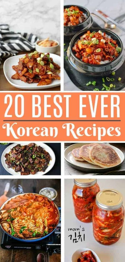 I love Korean food! These Korean recipes were so was to make, and tasted awesome! I really like the bulgogi recipe and the spicy Korean pork belly recipe. Must-try Korean food! #koreanrecipes #koreanfood #bestkoreanrecipes #howtocookkoreanfood #authentickoreanrecipes #bulgogirecipe #kimchirecipe Cold Food Display Ideas, Pork Bibimbap Recipe, Korean Bonchon Recipe, Tteokgalbi Recipe, Ban Chan Recipes, Korean Dinner Recipes, Healthy Korean Food, Korea Recipes, Traditional Korean Food