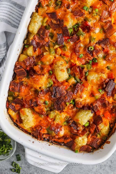 Tot Breakfast Casserole, Baked Breakfast Casserole, Slow Cooker Breakfast Casserole, Tater Tot Breakfast Casserole, Breakfast Casserole Bacon, Tater Tot Breakfast, Overnight Breakfast Casserole, Hashbrown Breakfast Casserole, Slow Cooker Breakfast