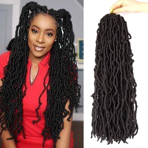 PRICES MAY VARY. 【Material】: Soft Locs Crochet Hair extension is made of High Quality Low Temperature Flame-Retardant Synthetic Fiber 【Package】: 7 Packs, Usually 6-7 Packs can full a head. Individually Pre-Looped, can be installed directly after purchase, beginner friendly, saving time & money. 【Hair Features】: 100% Handmade curly wavy goddess locs, Soft And Fluffy, Lightweight, Bouncy, very skin-friendly, no smell, Long-lasting. High quality fiber,soft faux locs hair can be washed with shampoo Locs Soft, Soft Locs Crochet, Money Hair, Braids Goddess, Soft Locs, Hair For Black Women, Locs Crochet, Crochet Hair Extensions, Faux Locs Hairstyles