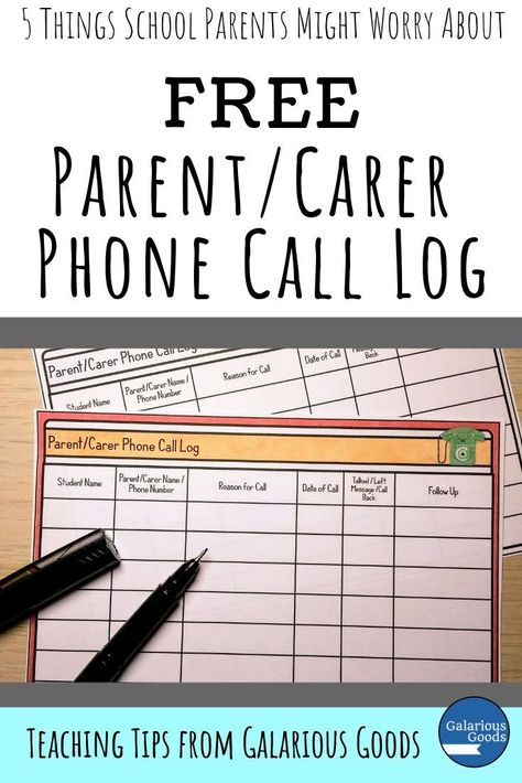 Free Parent/Carer Phone Call Log - Back to School freebie for teachers from Galarious Goods #galariousgoods #backtoschool  #freebies Lunch Box Treats, Behavior Board, Free Teacher Printables, Behavior Management Strategies, Communication Log, Classroom Planning, Teacher Freebies, Start School, Classroom Strategies