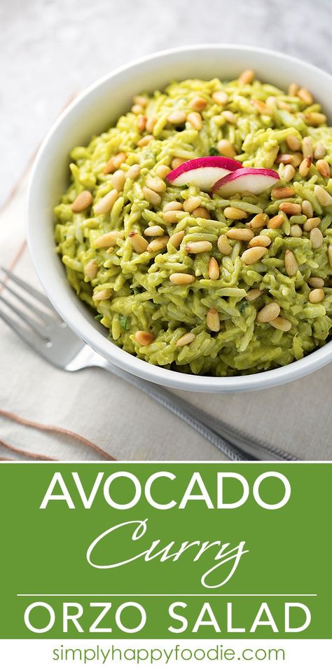 Avocado Curry, Simply Happy Foodie, Healthy Pasta Salad, Bon Apetit, Orzo Recipes, Healthy Pasta, Orzo Salad, Vegan Main Dishes, Carrot Salad